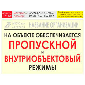 Баннер «Режим», T17 (самоклеящаяся плёнка, 120х90 см)