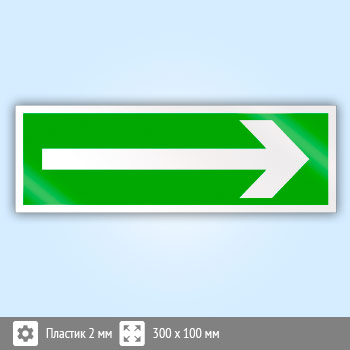 Знак «Направляющая стрелка», B45 (пластик, 300х100 мм)