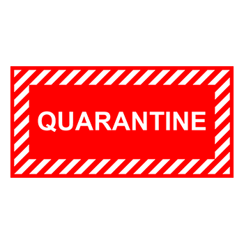 Знак «Карантин», Q12.4 (металл, 300х150 мм)